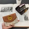 Women Print Short Rivet Designer Wallets Fold Card Holders Fashion Vintage Lady Clutch Wallet Coin Purse Multi Funcito D