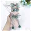 Hair Accessories 3Pcs/Set Girls Hairpins Set Lace Ribbon Bows Clips Solid Color Headdress Kids Sweet Headwear Fashion Haires M Mxhome Dhqed