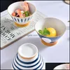 Miski ceramiczne domowe zastawa stołowa ET miska zupa pojedyncza bambusowa sałatka z czapką japońską netto czerwoną wysoką stopę natychmiastową dostawę 2 mjbag dh3by