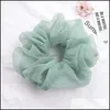 Accessori per capelli Lady Chiffon Scrunchies Donna Ragazza Fasce elastiche solide Corda Porta coda di cavallo Intestino crasso Sport Danza Scru Mxhome Dhrec