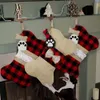 Рождественские сумки для питомца чулки рождественские деревья подвесные подвесные игрушечные подарки декор собачьи лапы для кости носки