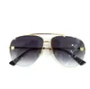 Neue Modedesign-Sonnenbrille 0065S Pilot K Gold Halbrahmen Tierkopfdekoration klassischer beliebter vielseitiger Stil Outdoor-UV400-Schutzbrille