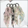 Hårgummiband Flower Bow Ribbon Ties Girl Pearl Head Rope Band 211643 Drop Delivery 2021 Jewelry Bdesybag Dhsk5