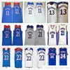 NCAA Kansas Jayhawks College Joel # 21 Embiid Josh 11 Jackson Andrew 22 Wiggins Paul 34 Pierce Wilt 13 Chamberlain Basquete Jerseys