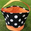 Cadılar Bayramı Sepeti Polyester Şeker Kovası Partisi Çizgili Yıldızlar Desen Depolama Hediyeleri Çanta Hile veya Tedavisi Polka Dot Tote Çuvalları WLL1630