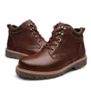 Boot Boot Boot Fashion Men Plu Velvet Genuine Leather Quality Snow Winter Autumn Autumn Lakle Big Size38 48 220805