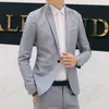 Formal Mens Suit Coat Lapel Jacket Cotton Blends Gent Stylish Business Blazer 220819