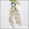 Hårgummiband Flower Bow Ribbon Ties Girl Pearl Head Rope Band 211643 Drop Delivery 2021 Jewelry Bdesybag Dhsk5