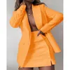 Two Piece Dress Fashion Women Streetwear Candy Colour Basic Blazer Sets Coat Shorts Slim Suit Jacket 2022