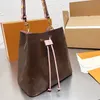 Designer Bucket Bag Neonoe Leather Shoulder Lady Bags Luxury Brown Black Handbags Purses Crossbody Women Classic Women Neo Noe Totes