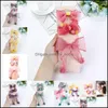 Hair Accessories 3Pcs/Set Girls Hairpins Set Lace Ribbon Bows Clips Solid Color Headdress Kids Sweet Headwear Fashion Haires M Mxhome Dhqed