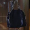 Stella McCartney Falabella Mini borsa da tote Woman Slivo metallico Nero minuscola Shopping Donne Borse in pelle Spalla Crossbody Spalla Premium Touch Bag