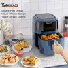 Yağsız Yaxiicass Hava Fritöz 4.5L LCD Dokunmatik Ekran 1400W Sepetle Çift Kullanım Elektrikli Derin Fritöz Fırını BPA görsel pencere yok T220819