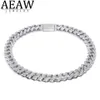 AEAW 18 Inch 925 Sterling Silver Gettion Iced Out Moissanite Diamond Hip Hop Cupan Rink Chain Miami Netclace Jewelry for Mens X0502316