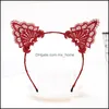 Haaraccessoires Lace Hoofdband Cat Ear Girls Hoofd Hoops Elastische band Houdingfeest Pography Stijl Hoofdkleding Vrouwen Drop levering MXHOME DH1VW