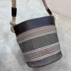 Bucket Bag Striped Handbag Designer Women Beach Shoulder Bags Vintage Hemp Rope Tote Messenger Holiday Purses 220816 women wallets