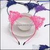 Haarschmuck Spitze Stirnband Katze Ohr Mädchen Kopf Hoops Gummiband Hochzeit Party Pografie Stil Kopfbedeckung Frauen Drop Lieferung Mxhome DH1VW