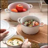 Миски 1 пункт северный стиль салат проста керамическая бинауральная белая капли доставка 2021 Домашний сад кухня обеденный бар ужин.