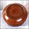 Bowls Simple Lotus-Shaped Wooden Bowl Instant Noodle Snack Household Thick-Bottomed Drop Delivery 2021 Home Garden Kitchen Di Mxhome Dhche