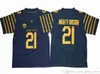 NCAA Oregon Ducks College Football Wear 21 Royce Freeman Jerseys Groen Geel Ed Naaien Zwart Wit Jersey Shirt voor heren