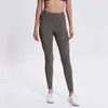 NWT L-01 Spandex Women Yoga Pants Outfits Solid Sports Gym Wear High midje Träning Leggings Elastic Fitness Lady Purther Tights Byxor Side