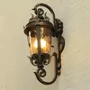 Utomhusv￤gglampor till f￶rs￤ljning Vintage Retro Europeisk stuga Iron Glass E27 Lampa f￶r entr￩ Park Balkong Deco Vattent￤t verandeljus