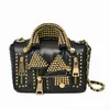 Sacs de soirée Designers de luxe Femmes Cuir Artisanat Rivet Veste Forme Style Punk Messenger Filles Moteur Épaule Bandoulière SacSoirée