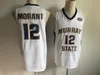 NCAA Murray State Racers 12 Ja Morant Jersey Temetrius Jamel College Basketball nosi żółtą niebieską białą dolinę OVC Ohio