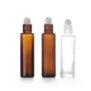 100pcs 15ml de vidro ￢mbar rolo de vidro no teste de amostra de garrafa Os frascos essenciais de ￳leo com rolo