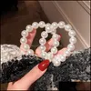 Haarschmuck Mode Spitze Bowknot Perle Elastisches Seil für Frau Mädchen Einfache Streamer Scrunchies Mxhome Drop Lieferung 2021 Mxhome DHP8T