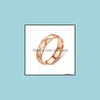 Band Rings Stainless Steel Rhombus Grid Ring Pattern X Coco Wavy Geometric Couple Jewelry Men Woman Rose Gold Sier Color Siz Sexyhanz Dhovx