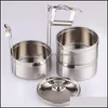 Dinnerware Sets High Quality 2 3 4 Layer Stainless Steel Thermal Lunch Box Office Picnic Hand-Held Bento Soup Cup Leakpro Carshop2006 Dh0Xf