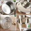 Dinnerware Sets High Quality 2 3 4 Layer Stainless Steel Thermal Lunch Box Office Picnic Hand-Held Bento Soup Cup Leakpro Carshop2006 Dh6Kx