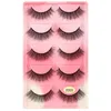 Handmade Reusable 5 Pairs Natural False Eyelashes Set Soft & Vivid Thick Multilayer 3D Full Strip Fake Lashes Curly Crisscross Eyelashes Extensions DHL