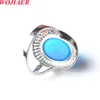 Women Men Natural Egg Shape Gem Stone Tiger Eye Rings Quartzs Reiki Chakra Open Adjustable Wedding Finger Ring Jewelry BZ911