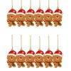 12pcs Gingerbread Man Christmas Tree Ornamentos pendurados Pingente Xmas Cute Funny Kid Gift Navidad Home Ano Novo Decoração