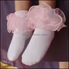 SOWKS BIY BIY BIY BIYL Pamuk Dantel Üç Nsional Fırfır Çorap Bebek Yürümeye Başlayan Çocuklar Giyim Noel Hediyeleri Moda Mxhome Dr Mxhome Dhnlj