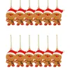 12 pezzi omino di pan di zenzero ornamenti per l'albero di Natale ciondolo appeso Natale carino divertente regalo per bambini Navidad Home Capodanno Decor