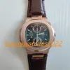 ZR Factory Mens Watch Rose Gold 40,5mm kvartsr￶relse Rostfritt st￥l Fodral Rem 5990/1A Sapphire Sport Wristwatch Montre de Luxe