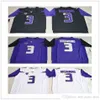 NCAA Washington Huskies College Wear #3 Jake Browning Jersey Black White Purple Ed Mens Jakebrowning القمصان S-xxxl