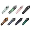 Natural Crystal Stone Smoking Pipe 45 Colors Energy Stone Wand Healing Obelisk Gemstone Tower Point Tobacco Pipes
