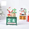 3D Christmas Wood Calendars Cute Santa Milu Deer Snowman Printed Calendar Children Gifts Party Gift Xtmas Decorations LYX82