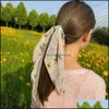 Hårgummiband Flower Bow Ribbon Ties Girl Pearl Head Rope Band 211643 Drop Delivery 2021 Jewelry Bdesybag Dhsk5