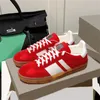 TOP XAD Gazelle Sneaker Men Casual Buty czerwony niebieski zielony różowy aksamitne jedwabne białe zamsz ”Beige Ebony Canvas Projektant mody Sneakers Low Men Treners 35-44 EUR