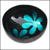 Bowls 13-15Cm Coconut Shell Storage Bowl Salad Mixing Soup Noodles Rice Fruit Container Candy Nuts Holder Household Handicraft Mjbag Dhfa3
