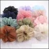 Accessori per capelli Lady Chiffon Scrunchies Donna Ragazza Fasce elastiche solide Corda Porta coda di cavallo Intestino crasso Sport Danza Scru Mxhome Dhrec