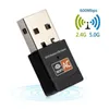 USB2 0 Wifi Adapter 600Mbps dual band 5 8ghz Antenna USB Ethernet PC Wi-Fi Adapter Lan Wifi Dongle wireless AC Wifi Receiver194s