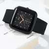 Temp￩rament Square Watch Simple Casual Silicone Band Large Dial Fashion Feme Female Student Couple Quartz Watch
