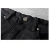 Fashion Black Patch Hole Slim Jeans für Männer Casual Hip Hop Streetwear Franed Brand Jugend Denim Bleistifthose 5200