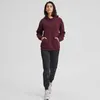 NWT Sport Fitness Hoodies LU-123 Women Autumn Winter Fleece Hooded Sweatshirt solid Gym Outwear Warm Sweat Femme yoga Sweatshirt Jacket Coat